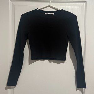 Zara Black Crop Long Sleeve